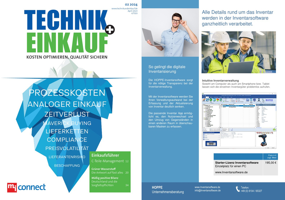 Technik+Einkauf Verlag moderne industrie GmbH - Inventarisieren: Maschinen, Gerte, Stapler, Fahrzeuge, Feuerlscher, Werkzeuge, Regale
