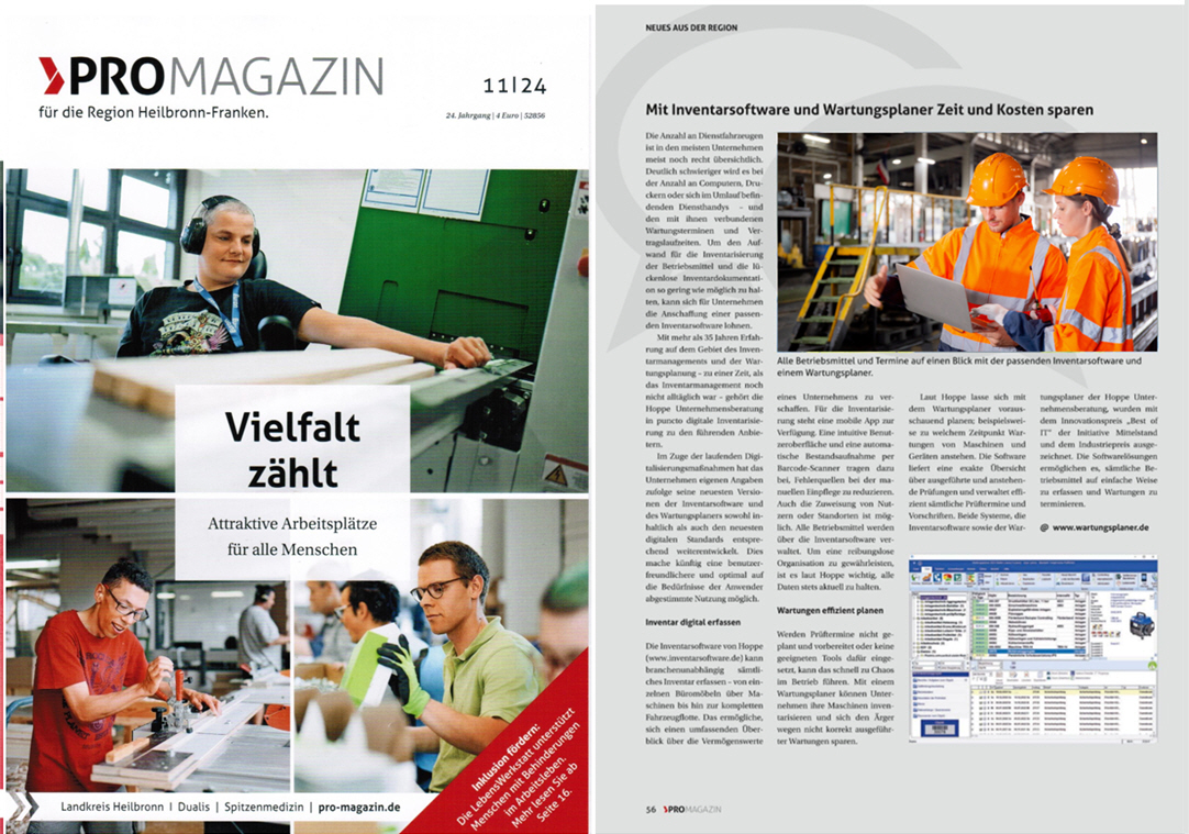 ProMagazin - Nov/24 - pro Verlag und Service GmbH & CoKG Inventarverwaltung und Wartungsplaner